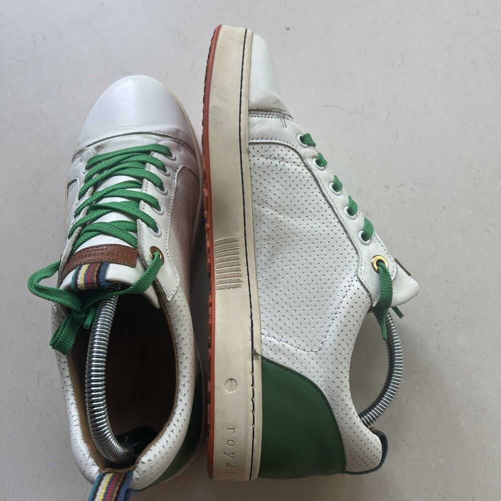 Royal Albartross Golf Sneakers Shoes Women’s 9 White Leather Green Laces - Picture 8 of 11